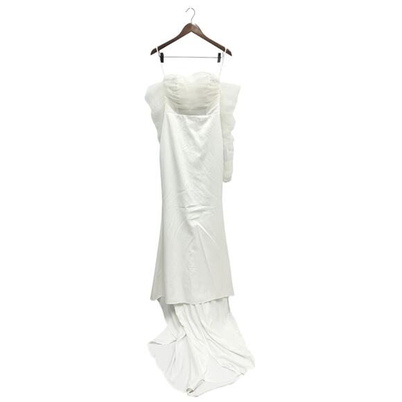 Lulus Eternal Bliss White Tulle Off-the-Shoulder Bustier Maxi Dress size Small - Picture 2 of 10
